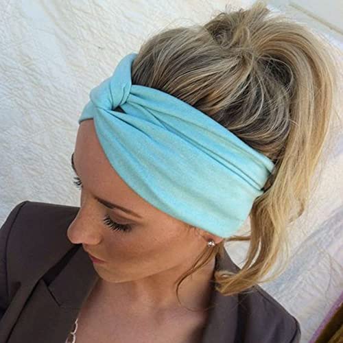 DRESHOW 8 Pack Headbands for Women Yoga Knotted Headbands Elastic Criss Cross Hair Accessories Sports Head Wrap Non Slip - color: 8 Pack Cross D