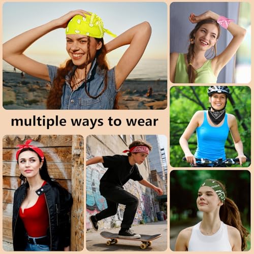 Morcheiong 8/16 Pcs Bandanas Paisley Bandana Head Scarf Headband Handkerchiefs for Men Women Boy Girls - color: Multicolor