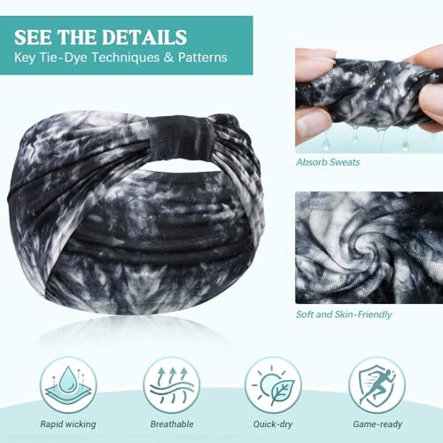 Awumbuk Wide Headbands for Women Knotted No Slip Head Bands Soft Turban Headband Hair Accessories Boho African Solid Color Head Wraps for Women Yoga Workout (Light Purple) - color: Light Purple