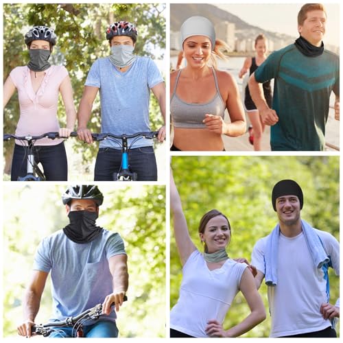 Geyoga 6 Pieces Summer UV Protection Cooling Neck Gaiter Face Clothing Neck Gaiter Mask Scarf Sunscreen Breathable Bandana - color: Classic Color