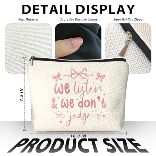 Coquette Pink Bow Makeup Bag, Preppy Aesthetic Cosmetic Bags for Women, Coquette Preppy Gifts for Women, Girly Stuff, Pink Girly Zipper Makeup Pouch - color: 01- pink(01)