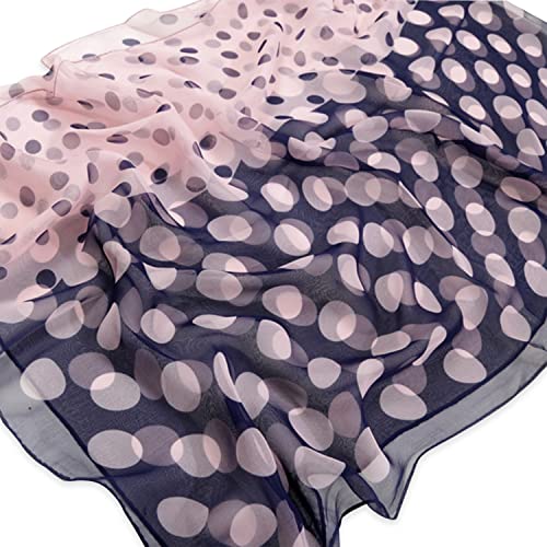 E-Clover Unique Fashion Women's Scarf Chiffon Sheer Scarves for Women Lightweight - color: Polka Dot-purplepink