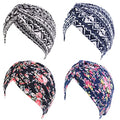 beauty YFJH Women's Cotton Turban Head Wrap Cancer Chemo Beanies Cap Headwear Cap Bonnet Hair Loss Hat - color: Ethnic Black/Ethnic Navy/Black Flower/Navy Flower