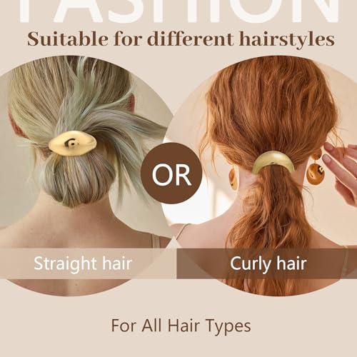 3PCS Gold Hair Ties, Metal Hair Ties for Thick Hair, Elegant Durable Geometric Design Hair Cuffs, Gold Hair Accessories Stretchy Non-Damage Ponytail Cuff Holders Holiday Gifts - color: Gold Set 05