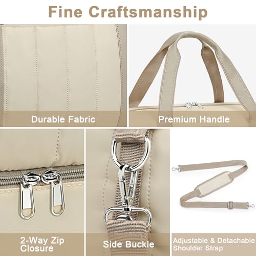 IBFUN Weekender Bags for Women, Travel Duffle Bag with Shoe Compartment Carry on Weekender Overnight Duffel for Weekend Travel Business Trip 3PCS - color: E2-Khaki