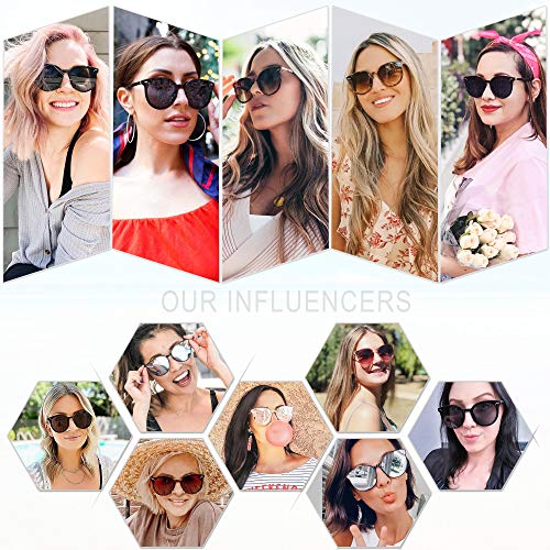 SOJOS Sunglasses Womens Trendy 2025 Classic Round Retro Vintage Shades Large Frame Sunnies SJ2067 - color: Pink