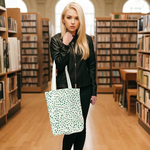 itgowisa Canvas Tote Bag for Women, Tote Bag with Zipper Inner Pocket, Zippered Canvas Bag for Shopping Work Grocery Everyday - style: Heart