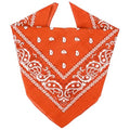 ZENO 100% Cotton & Natural Fibers Bandana Scarf - Soft, Durable, Machine Washable – Unisex for Men & Women - color: Orange Single