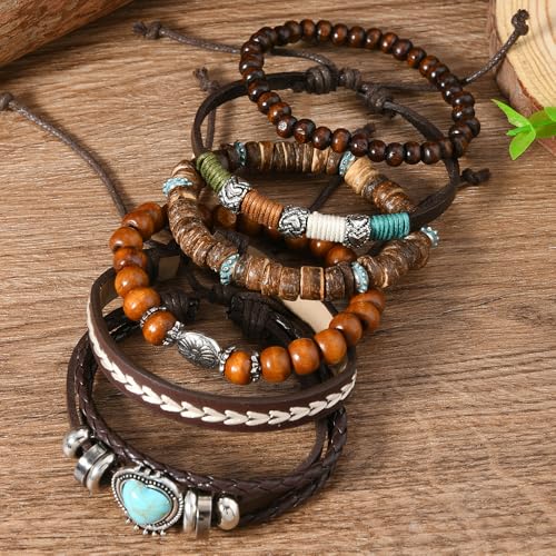 Bohemian Mix Bead Multi Layer Versatile Statement Bracelets Boho Stackable Beaded Strand Stretch Bangles Bracelets Sparkly Crystal Tassel Charm Jewelry Gift - style: turquoise Heart