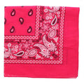 Motique Accessories Extra Large Paisley Bandana 27x27 Inch - color: Hot Pink
