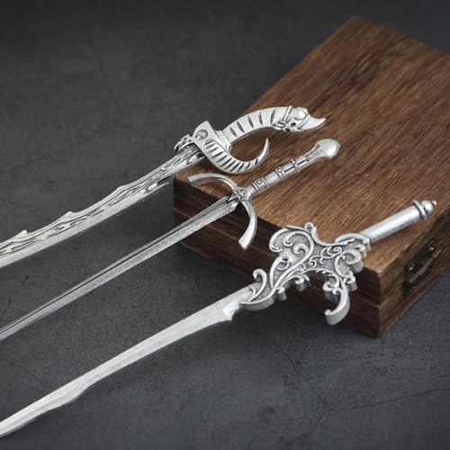 3Pcs Sword Hair Pins - Medieval Renaissance Gothic Hair Sticks for Women, Vintage Metal Hair Chopsticks for Bun Updo, Renaissance Accessories Medieval Accessories - color: design-4