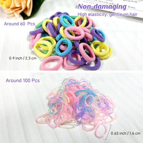 400 Pcs Baby Girls Hair Accessories Set,Baby Girls Hair Ties,Flower Bows Rubber Bands,Hair-friendly Hair Clip,Soft Elastic Hair Bands,Claw Clip(Purple) - color: Purple