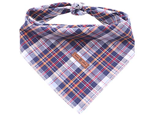 Lionet Paws Dog Bandana Washable Cotton Handkerchief Scarf Triangle Bandana for Small Medium Large Dogs DarkBlue - color: DarkBlue, size: Small (Pack of 1)