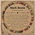 Inspirational Gifts Bracelets for Women: Mothers Day Birthday Gifts for Mom Women Friends Sister - Healing Natural Stone Beads Bracelets Thinking of you Get Well Soon Gift for Women - color: A-M JASPER STONE-WOKR-BESTIE