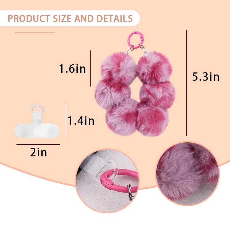 Leopard Faux Fur Keychain for Purse Charms for Handbags Leopard Plush Key Chain for Car Keys - color: Color 13