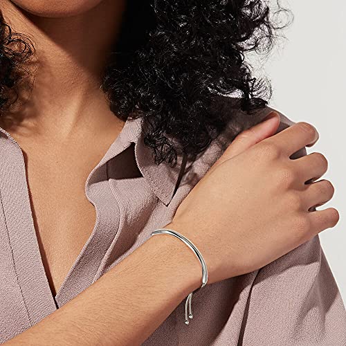 WOWORAMA Adjustable Slider Bracelets for Women Bar Friendship Bangle Bracelet for Women Gold/White Gold/Rose Gold Bolo Bracelet - color: Twist Bar-White Gold