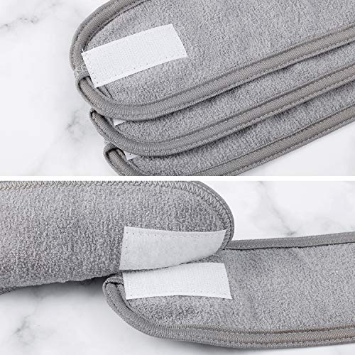 Whaline Spa Facial Headband Head Wrap Terry Cloth Headband 4 Counts Stretch Towel for Bath, Makeup and Sport (Gray) - color: Gray