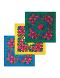 MJ SERECA Acrylic Bandana Printed Hair Scarf Square Ukrainian Head Scarf Floral Babushka Neck Scarf for Women 30"/42"/60" - color: 3 Pack-d 30"