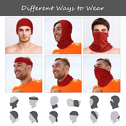Geyoga 6 Pieces Summer UV Protection Cooling Neck Gaiter Face Clothing Neck Gaiter Mask Scarf Sunscreen Breathable Bandana - color: Simple Color