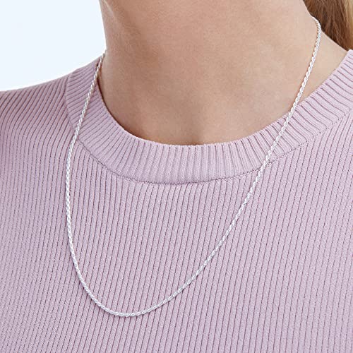 Amazon Essentials Sterling Silver Diamond Cut Rope Chain Necklace - color: Silver, size: 20"