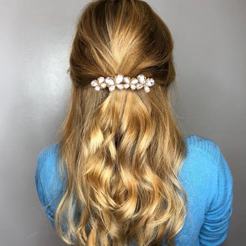 Joez Wonderful Rhinestone Hair Clips, Bridal Hair Accessories for Women, Sparkly Crystal Hair Pins, Fancy Hair Barrettes for Wedding, Bride, Long Hair (White Butterfly, 1 Pcs) - color: Butterfly White