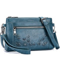 MEITRUE Wristlet Wallet Small Crossbody Bags for Women Clutch Purse Leather Phone Purse with Adjustable & Detachable Strap - color: A6-peacock Blue-179
