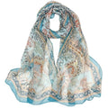 MINIDORA Lightweight Scarves for Women Elegant Floral Pattern Scarf Shawls Sunscreen Head Shawls - color: Style 14-blue
