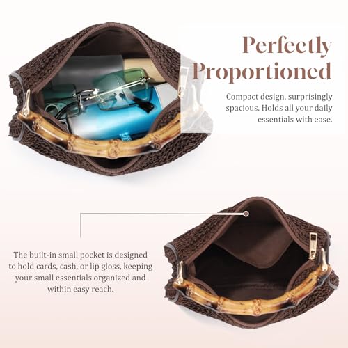 GOKTOW Straw Clutch Purses for Women Small Summer Handbag Woven Beach Hobo Tote Bags Vacation Crossbody Bag 2026 - color: Coffee