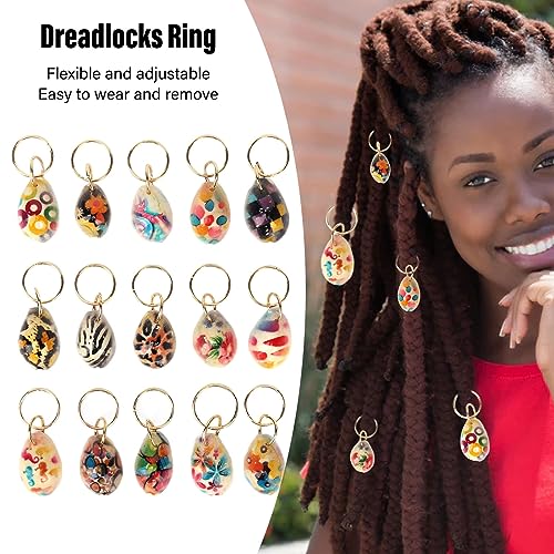 Dioche 15pcs Hair Jewelry for Women Braids, Shell Hair Braid Rings, Hair Braiding Pendant Clips Exquisite Shell Dreadlocks Ring Hair Accessories Decoration for Women Girls, Wholesale Business