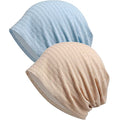 XYIYI Womens Chemo Headwear Hats Cotton Slouchy Beanie Cap Scarf - color: 2pcs Beige Blue-aa