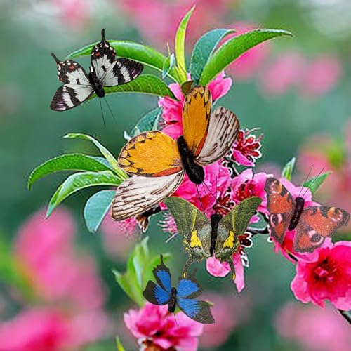 Berfutall-Artificial 3D Butterfly Party Decorations Set of 12 with Clip 12 Color Ornaments for Christmas Tree (12Color I) - color: 12color I