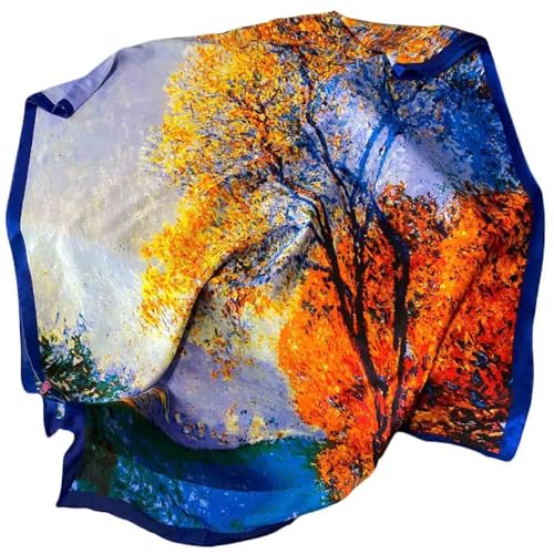 Acotavie Scarfs for Women Dressy Fashion Scarves Long Floral Pattern Scarf Lightweight Sunscreen Shawls - color: C028