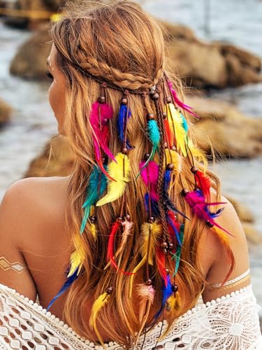 Colorful Feather Headband Rainbow Pride Hair Accessories for Women