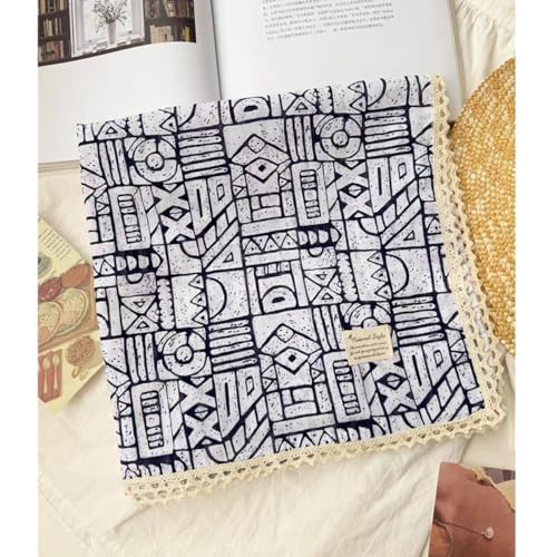 Soft Cotton Like Lace Bandana Headband, Head Wrap, Protective Coverage, Hair Neck Scarf for Women 24 x 24 inch - color: Cas006 - Geometric W