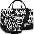 ITIEZY Weekender Overnight Bag for Women - Large Travel Duffel Bag with Shoe Compartment, Gym Duffel Bag Hospital Bag Carry On Tote Bags for Airplanes with Crossbody Bag Toiletry Bag 3Pcs Set - color: 8b-Black