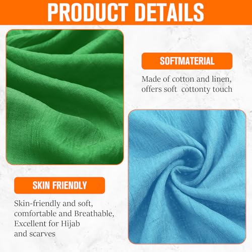Patelai 9 Pieces Women's Cotton Scarves Lady Light Soft Fashion Solid Scarf Wrap Shawl, Candy Color - color: Vivid