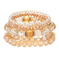 Noessla Beaded Boho Stretch Bracelet Colorful Stackable Crystal Beads Bracelets Trendy Costume Jewelry Mothers Day Gifts for Women - color: 21-Champagne