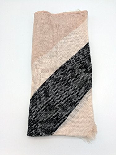 Wander Agio Womens Warm Long Shawl Winter Wraps Large Scarves Knit Cashmere Feel Plaid Triangle Scarf - color: Grey Pink 11