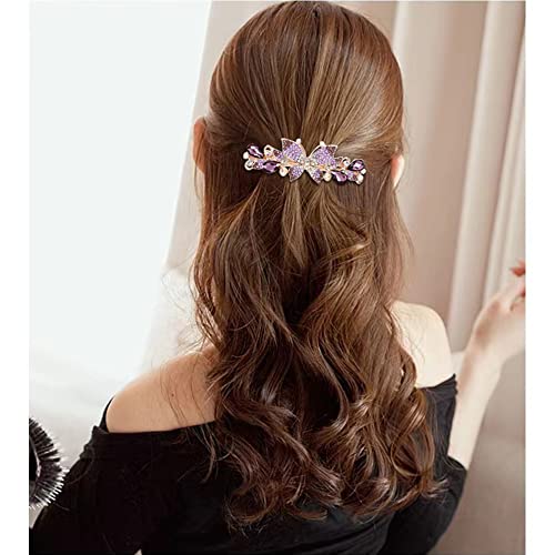 inSowni 4 Pack Luxury Glitter Sparkly Jeweled Gems Crystal Rhinestone Butterfly Metal French Hair Barrettes Fancy Bling Alligator Snap Butterflies Hair Clips Headpieces Accessories for Women Girls - color: 4 Pack Fancy Glitter Decorative Butterfly Rhinest