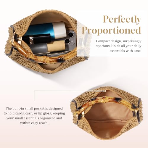 GOKTOW Straw Clutch Purses for Women Small Summer Handbag Woven Beach Hobo Tote Bags Vacation Crossbody Bag 2026 - color: Khaki
