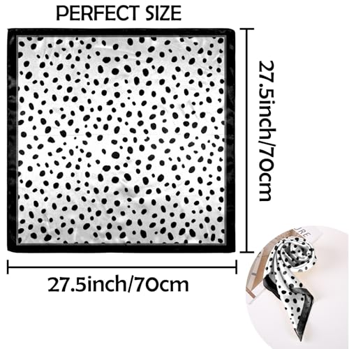 Scarf Silk Feeling Square Satin Head Hair Scarf Wrap 27.5 Inches Headwear Aesthetic Cute Decoration Women Girls - color: V-8-speckle