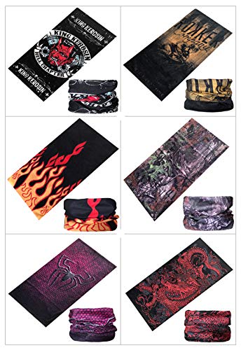 KINREE 6PCS Outdoor Magic Scarf, Elastic Headbands, Headscarves, Headwear, Mask - color: Purple Series