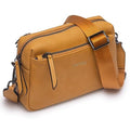 Alldaily Small Triple Zip Crossbody Purse for Women, Vegan Leather Phone Bag with Wide Shoulder Strap - color: Yellow