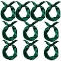 10 Pcs Long Thin Small Skinny Scarf Satin Neck Tie Ribbon Choker for Women Girls - color: Dark Green