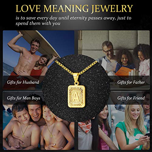 JSJOY Graduation Gifts 2026 Gold Initial Necklaces for Women Men Gold Letter Necklaces 26 Capital A-Z Letter Pendant Necklaces for Women Square Monogram Necklace for Her Initial Necklaces - color: Gold Letter E