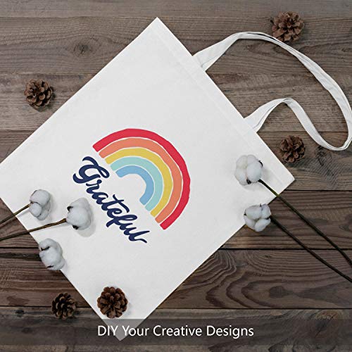 TOPDesign 5-Pack Economical 16"x15" White Cotton Tote Bag, Lightweight Medium Reusable Grocery Shopping Cloth Bags, Suitable for DIY, Advertising, Promotion, Gift, Activity - color: White, size: Medium