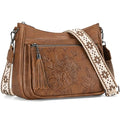 Crossbody Bags for Women, Vegan Leather Medium Crossbody Purse, Spacious Daily Travel Shoulder Bag with Boho Strap - color: Brown