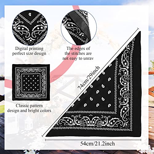 Handepo 150 Pcs Bandanas Bulk, Colorful Paisley Bandanas Unisex Head Wrap Scarf Cowboy Headband Handkerchief - color: Fresh Color