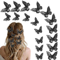 18Pcs Rhinestone Black Hair Clips for Teens Women - Y2K Glitter Butterfly Jaw Clips, Cute Headwear Gifts for Wedding, School - color: Black