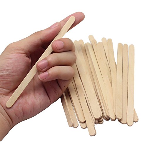 SelfTek 100 Pcs Wooden Wax Applicator Spatulas Sticks for Hair Removal and Smooth Skin, Wax Popsicle Stick Eyebrow Waxing Sticks for Lip, Nose Wax Applicator Sticks